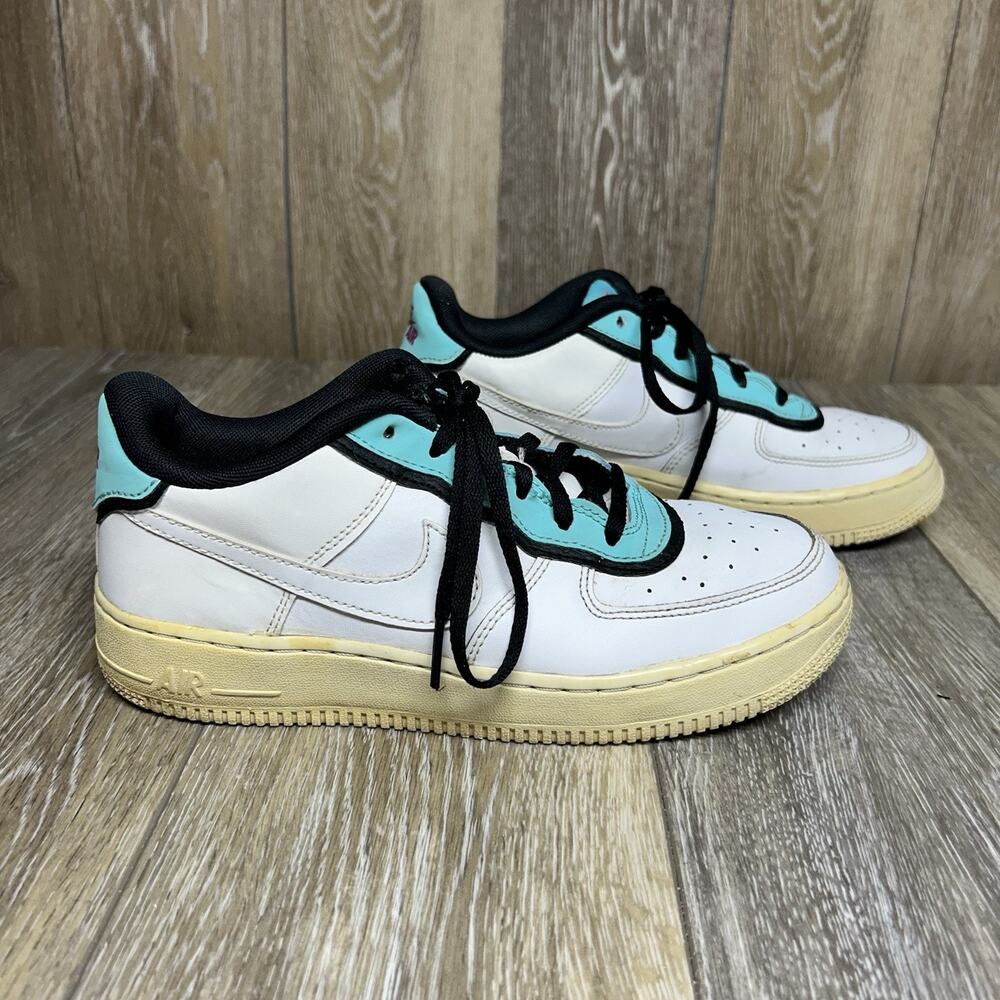 Nike Air Force 1 LV8 1 Double Layer White Teal Black BV1084-100 Youth US Size 6Y